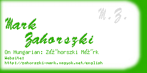 mark zahorszki business card